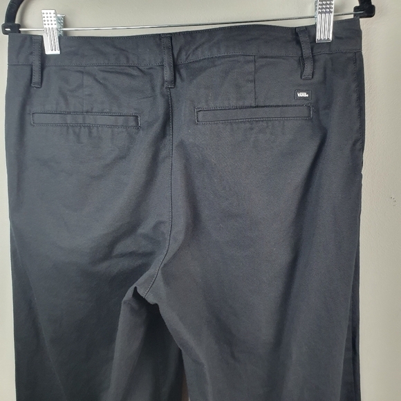 VANS Wide Leg Chino Pants‎ Black Women Size 9 Baggy Streetwear Skater Grunge - Picture 10 of 15